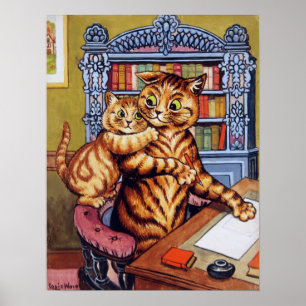 Father(Daddy) cat, Louis Wain Poster