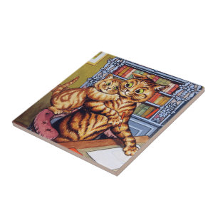 Father(Daddy) cat, Louis Wain Tile