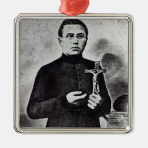 Father Damien Metal Ornament