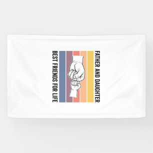 Father Daughter Best Friends for Life Vintage Desi Banner