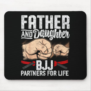 Father Daughter BJJ Partners Jiujitsu Cute Jiu Mouse Pad