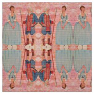 Father & Daughter Colonial Paper Doll Fabric