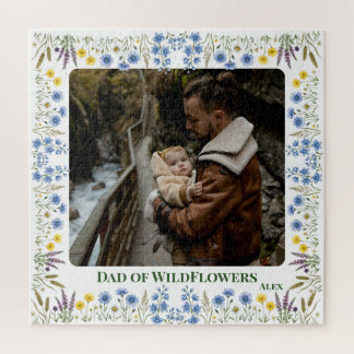 Father Daughter Custom Photo Wildflower Dad Puzzle
