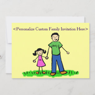 Father Daughter Family Art Custom Invitation
