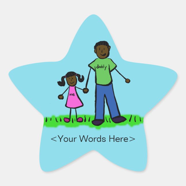 Father & Daughter Family Character Custom Stickers (Front)