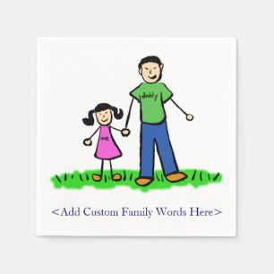 Father Daughter Family Custom Art Napkins