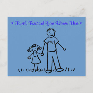 Father Daughter Family Custom Art Postcard