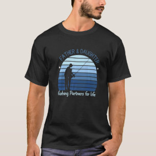 Father Daughter Fishing Partner For Life Retro Mat T-Shirt