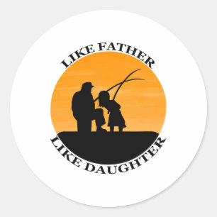 Father Daughter Fishing Partners Classic Round Sticker
