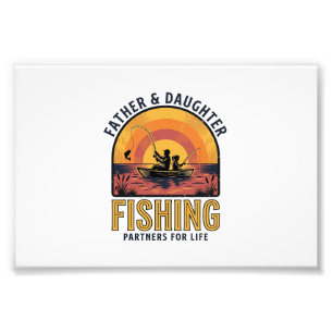 Father Daughter Fishing Partners for Life Shirt De Photo Print