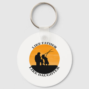 Father Daughter Fishing Partners Key Ring