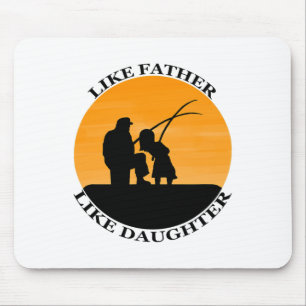 Father Daughter Fishing Partners Mouse Pad