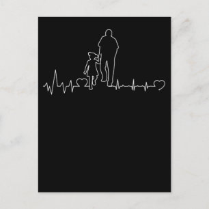 Father Daughter Heartbeat Dad Child Bond Postcard
