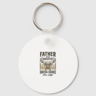 Father Daughter Hunting Buddies Deer Shirt Design_ Key Ring