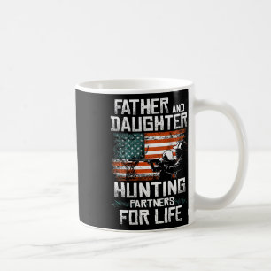 Father Daughter Hunting Partners American Flag On Coffee Mug