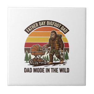 Father Day Bigfoot Dad Shirt Camping Legend Father Ceramic Tile