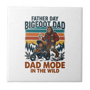 Father Day Bigfoot Dad Shirt Camping Legend Father Ceramic Tile