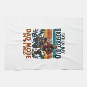 Father Day Bigfoot Dad Shirt Camping Legend Father Tea Towel