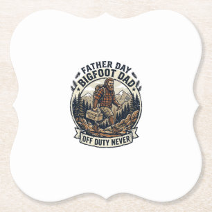 Father Day Bigfoot Dad Shirt Dad Mode In The Wild Paper Coaster