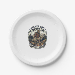 Father Day Bigfoot Dad Shirt Dad Mode In The Wild Paper Plate