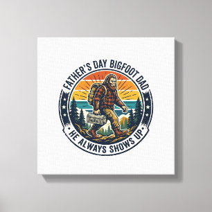 Father Day Bigfoot Dad Shirt Funny Forest Legend D Canvas Print