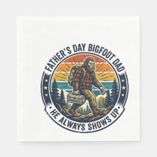Father Day Bigfoot Dad Shirt Funny Forest Legend D Napkin