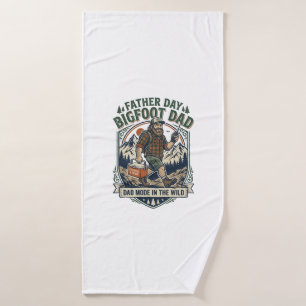 Father Day Bigfoot Dad Shirt Mythical Family Man R Bath Towel