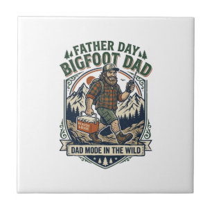 Father Day Bigfoot Dad Shirt Mythical Family Man R Ceramic Tile