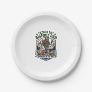 Father Day Bigfoot Dad Shirt Mythical Family Man R Paper Plate