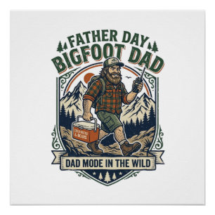 Father Day Bigfoot Dad Shirt Mythical Family Man R Poster