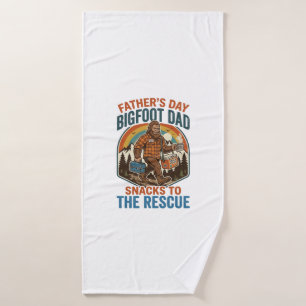Father Day Bigfoot Dad Shirt Raising Kids Like A L Bath Towel