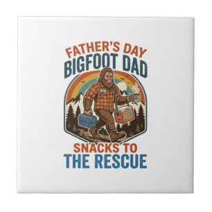 Father Day Bigfoot Dad Shirt Raising Kids Like A L Ceramic Tile