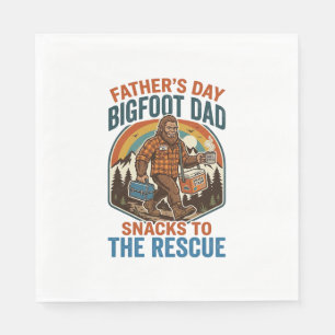Father Day Bigfoot Dad Shirt Raising Kids Like A L Napkin