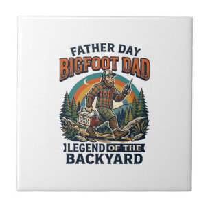 Father Day Bigfoot Dad Shirt Snacks Hero Funny Gif Ceramic Tile