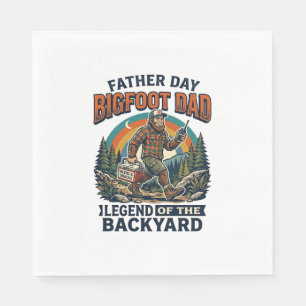 Father Day Bigfoot Dad Shirt Snacks Hero Funny Gif Napkin