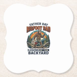 Father Day Bigfoot Dad Shirt Snacks Hero Funny Gif Paper Coaster