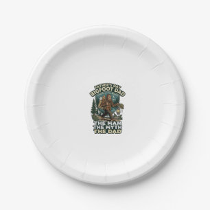 Father Day Bigfoot Dad Shirt Strong Quiet Reliable Paper Plate