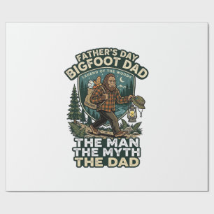 Father Day Bigfoot Dad Shirt Strong Quiet Reliable Wrapping Paper