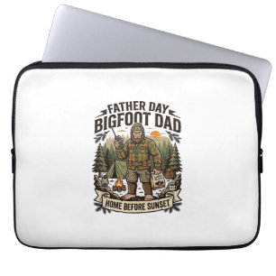 Father Day Bigfoot Dad Shirt Woodland Papa Retro G Laptop Sleeve
