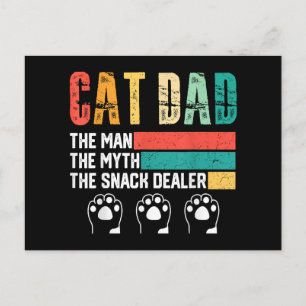 Father Day Cat Dad Holiday Postcard