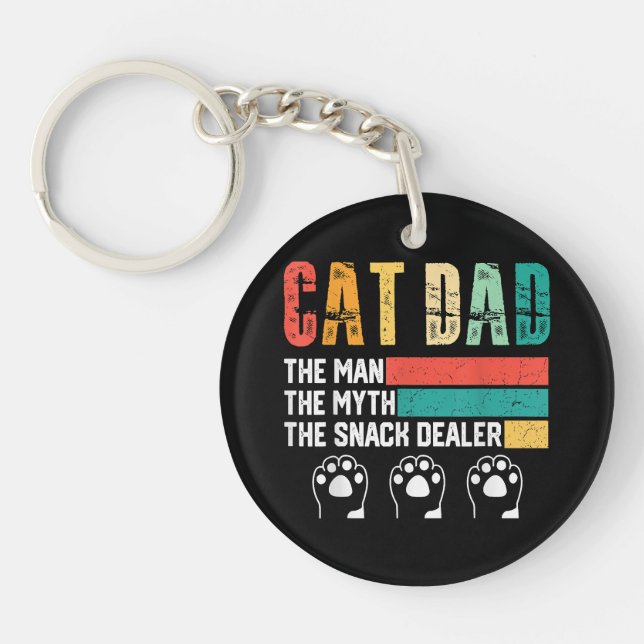 Father Day Cat Dad Key Ring (Front)