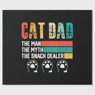 Father Day Cat Dad Wrapping Paper
