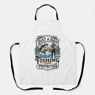 Father Day Fishing Dad Shirt Just A Dad With Fishi Apron