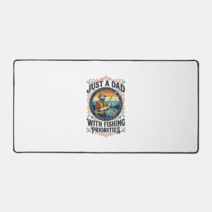 Father Day Fishing Dad Shirt Just A Dad With Fishi Desk Mat