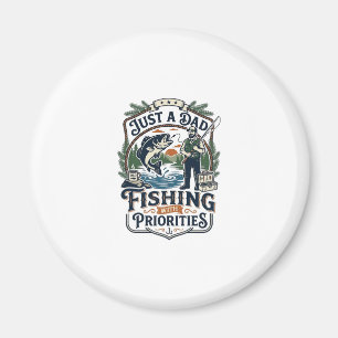 Father Day Fishing Dad Shirt Just A Dad With Fishi Magnet