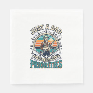 Father Day Fishing Dad Shirt Just A Dad With Fishi Napkin