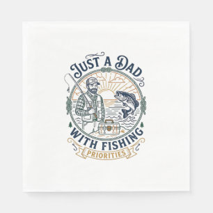 Father Day Fishing Dad Shirt Just A Dad With Fishi Napkin