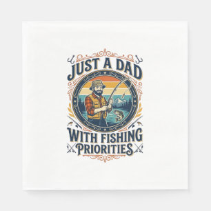 Father Day Fishing Dad Shirt Just A Dad With Fishi Napkin