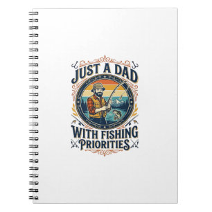 Father Day Fishing Dad Shirt Just A Dad With Fishi Notebook