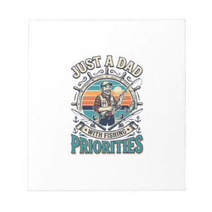Father Day Fishing Dad Shirt Just A Dad With Fishi Notepad